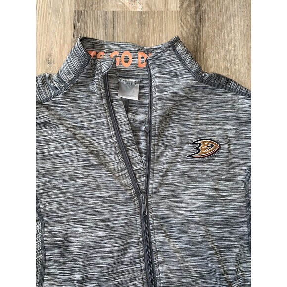 NHL Licensed Anaheim Ducks Full Zip Women’s SMALL Gray Lightweight Jacket EUC - Picture 3 of 11